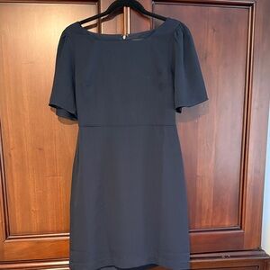 Elegant Navy Square Neck Women's Dress